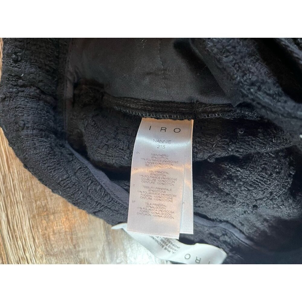 IRO Nannie Belted Bouclé-tweed Shorts Black Size 34 or XS - Picture 7 of 9